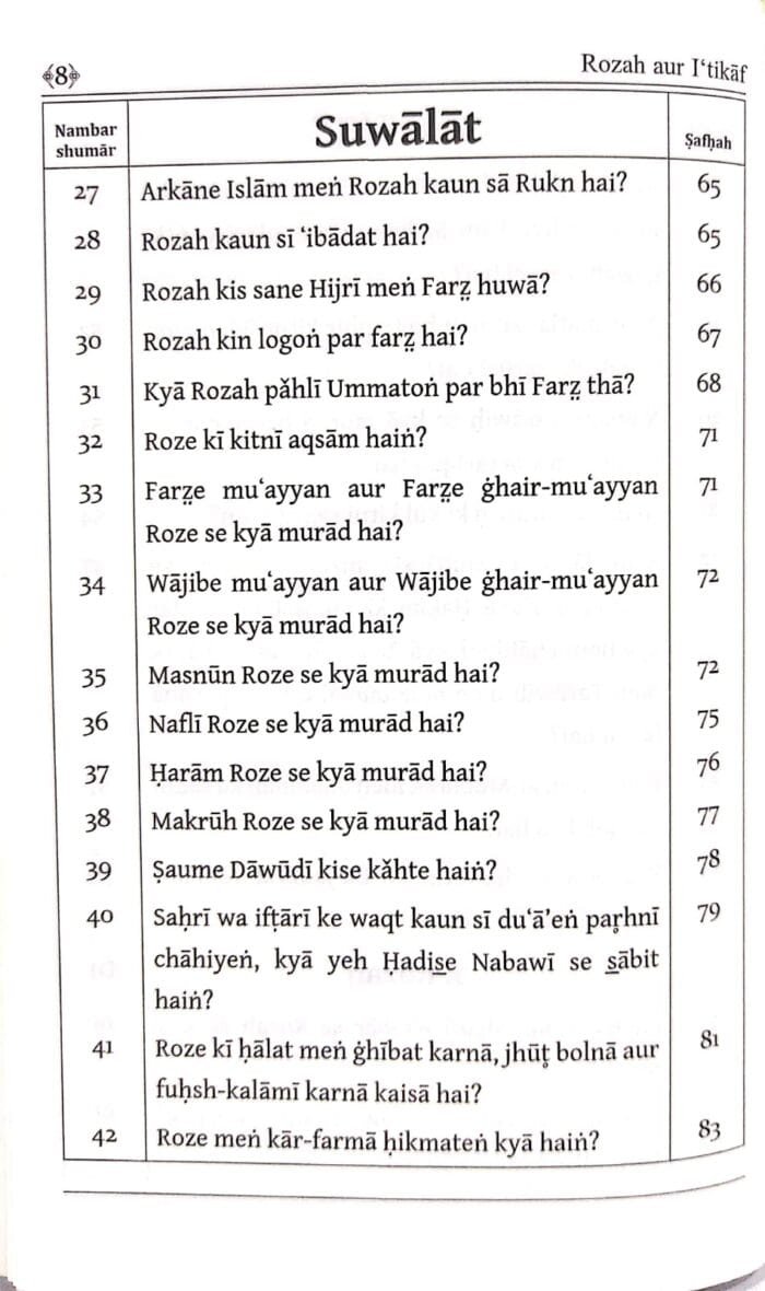 Silsila-e-Talimat-e-Islam (6) Rozah aur Itikaf (Fazail o Masail)  (Roman Urdu) - Image 7